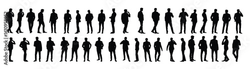 Silhouette of a man in a business suit standing. isolated on white background.