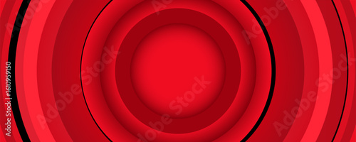 Abstract 3D shapes on a red background. Vector illustration