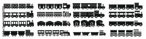 train toy children icons set simple style