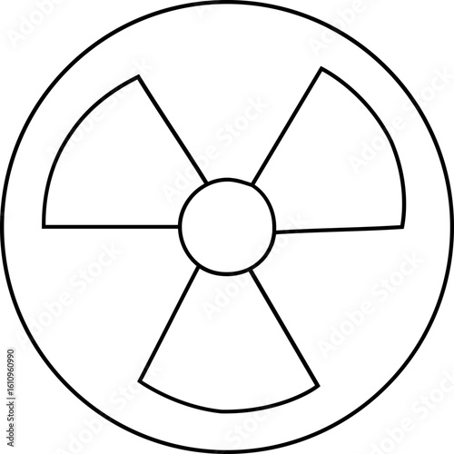 Mobico icons - Hazard and Warning Bomb Icon nuclear radiation hazard symbol icon. This flat design represents radioactive danger or nuclear energy. Commonly used in warning signs, safety labels, 