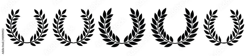wreath laurel silhouette ensemble artwork design