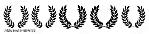 wreath laurel silhouette ensemble artwork design