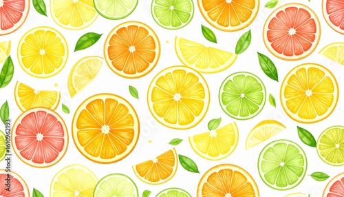 Bright Citrus Slices Pattern for Summer Branding and Design