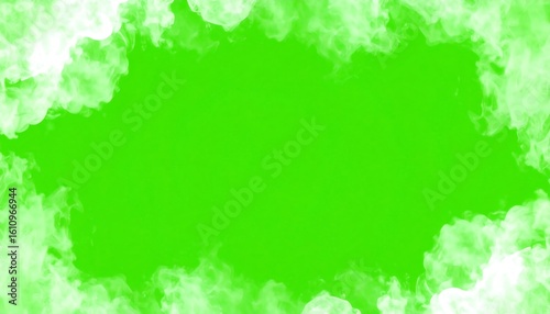 White smoke border on bright green background