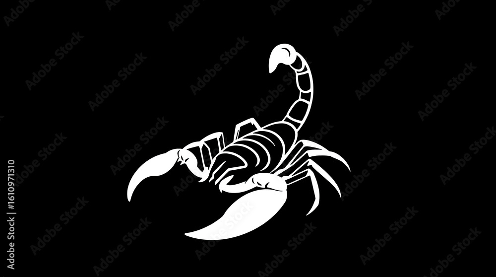 Naklejka premium Full black vector silhouette of a scorpion.