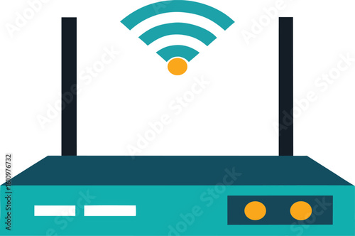High-quality wireless router image, modern WiFi device with antennas, internet connectivity, wireless networking technology, home and office router for fast, reliable, secure internet access and signa