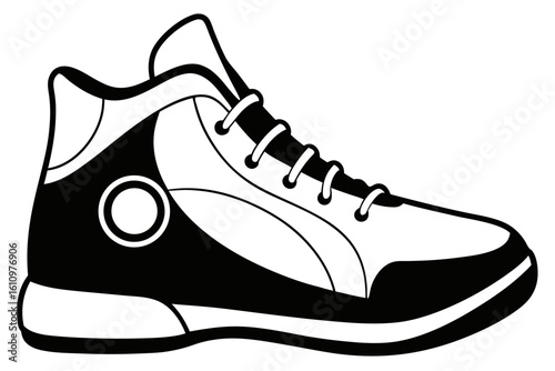 vector shoe silhouette black and white 