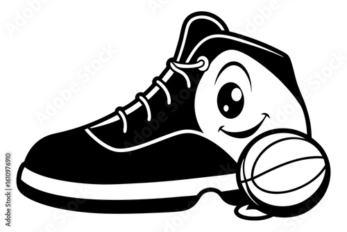 vector shoe silhouette black and white 