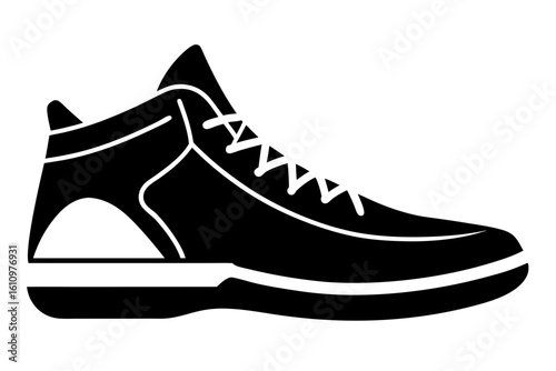 vector shoe silhouette black and white 