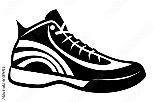 vector shoe silhouette black and white 