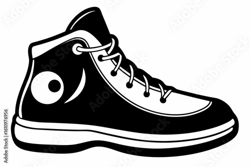 vector shoe silhouette black and white 