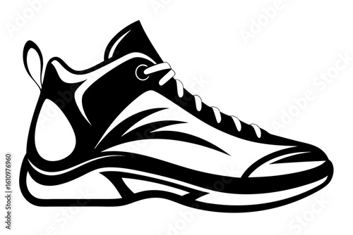 vector shoe silhouette black and white 