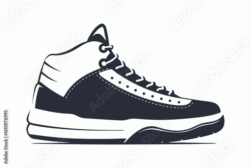 vector shoe silhouette black and white 