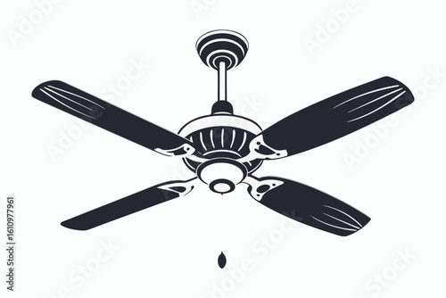 ceiling fan silhouette vector