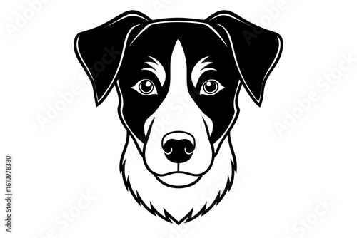 dog head black and white silhouette