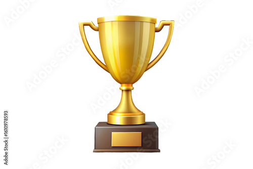 Cartoon trophy isolated on transparent background PNG icon isolated with transparent background