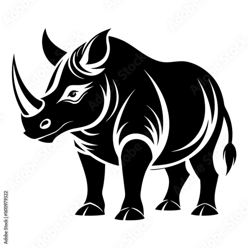 avan rhino black and white silhouette
