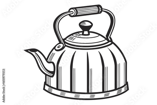 kettle icon black and white on white background