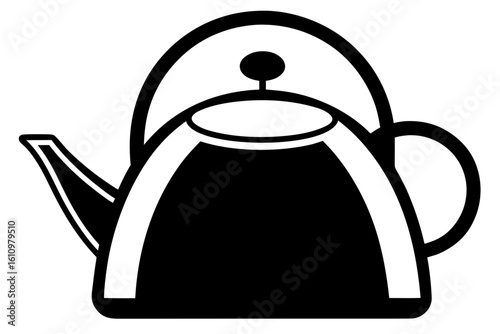 kettle icon black and white on white background