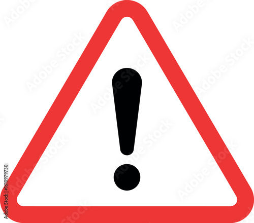 Red warning triangle with black exclamation mark