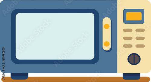 Modern kitchen microwave oven isolated on white background – sleek electric appliance for cooking, heating, and defrosting food – ideal for culinary, home, and appliance stock content
