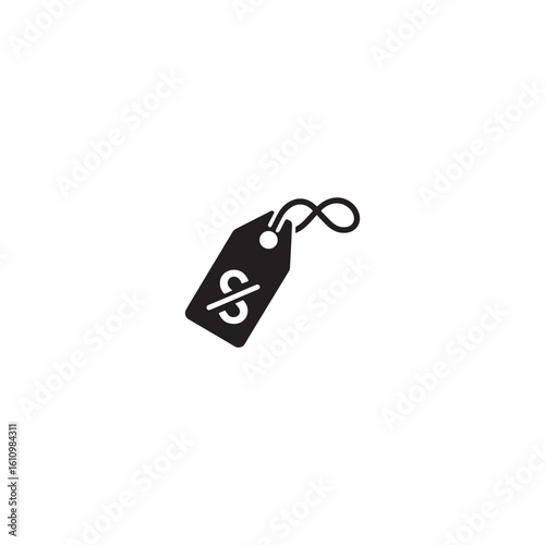 Discount Tag silhouette black and white vector icon