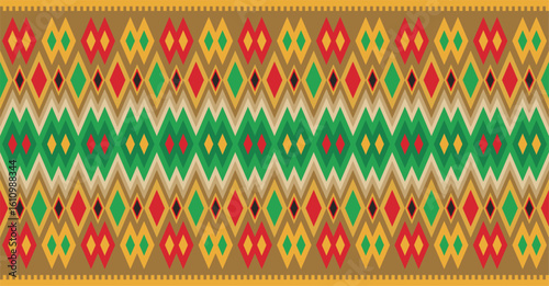 Slavic ornamental seamless frieze vector series. Authentic Bulgarian and Eastern European traditional decorative patterns of folk costumes, damasks, carpets. Balkan folklore embroidery motifs.