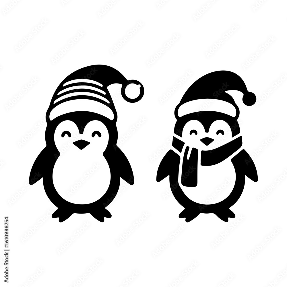 Fototapeta premium Two penguin vector 