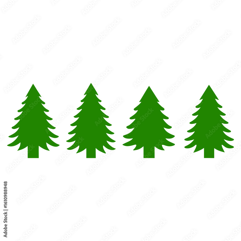 Fototapeta premium set of christmas trees
