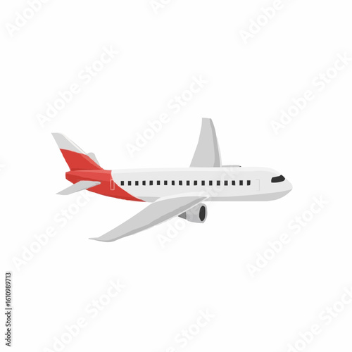 Wallpaper Mural Airplane illustration in flat design with red and white colors   Torontodigital.ca