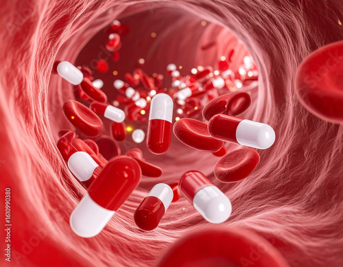 3D Visualization of Drug Absorption in Human Vessels