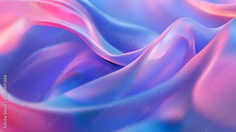 Obraz premium Abstract silk texture with vibrant gradients and soft flowing waves