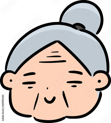 Illustration of elder woman face
