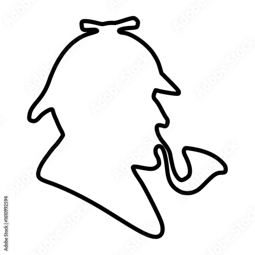 Sherlock Holmes outline vector icon