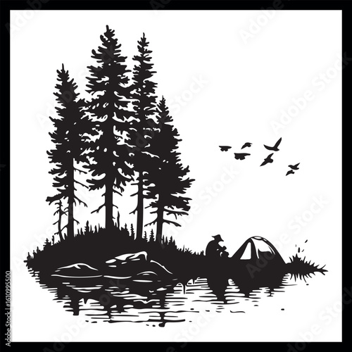 Serene camp design, forest