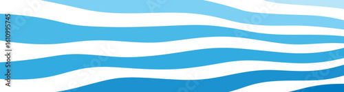 Wavy retro groovy banner. Ocean waves background