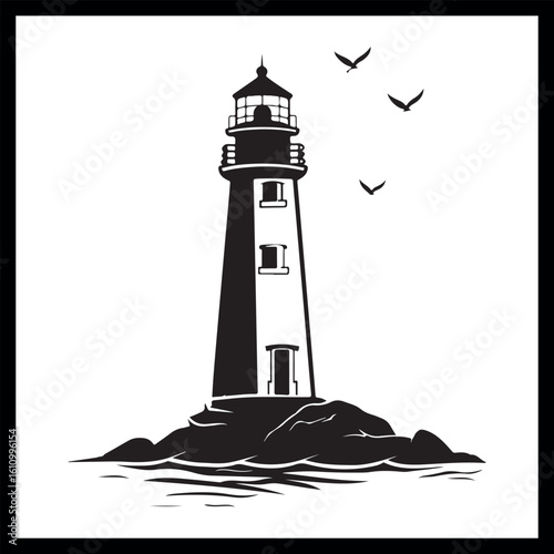 Lighthouse black icon, beacon