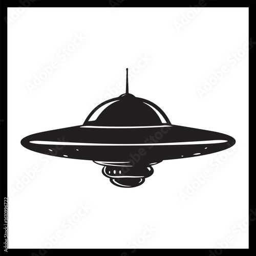 UFO silhouette clipart, alien
