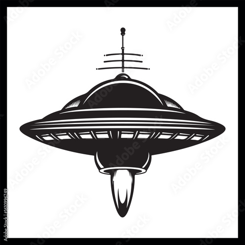 Alien craft clipart, flying