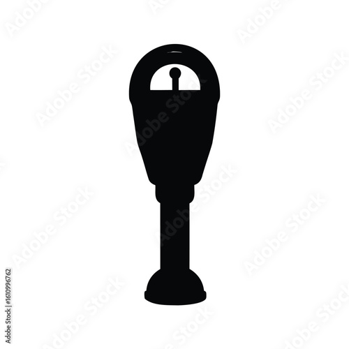 Silhouette of a classic parking meter for time management and regulation