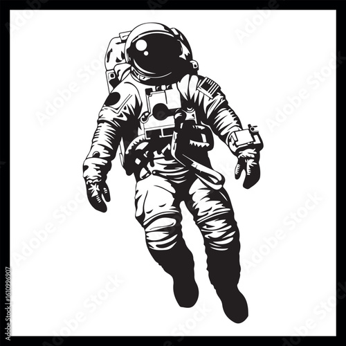 Astronaut floating clipart, space