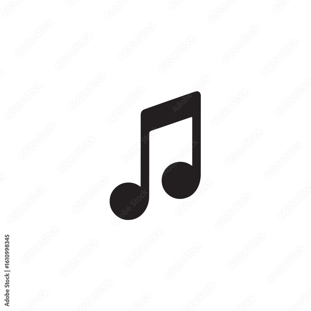 Music Note silhouette black and white vector icon Music Note silhouette black and white vector icon