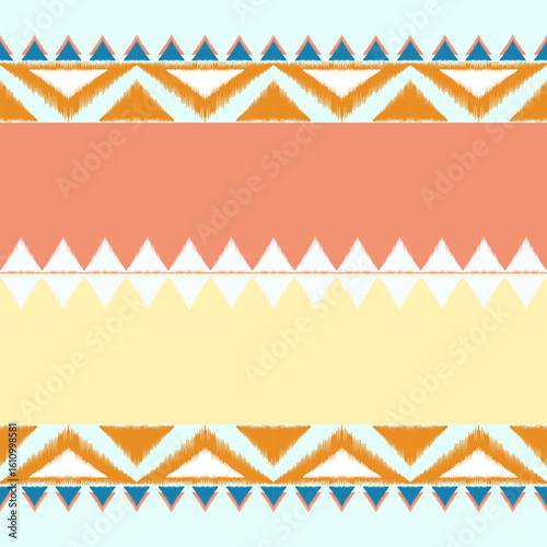 African zigzag yellow and pink color Batik, Bali, Aztec seamless pattern for textile wrapping 