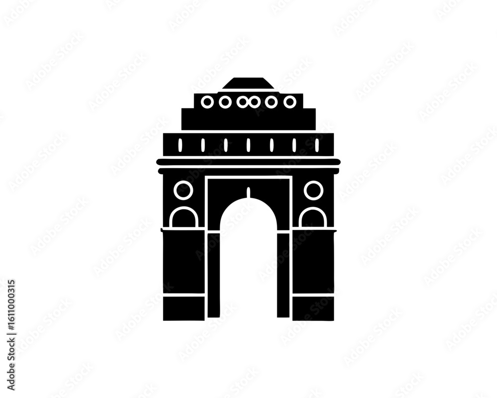 Fototapeta premium creative details Outline India Gate Icon vector illustration.