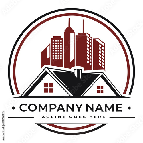Striking Urban and Residential Logo - Bold Vector Emblem for Real Estate, Property Management, or City Development