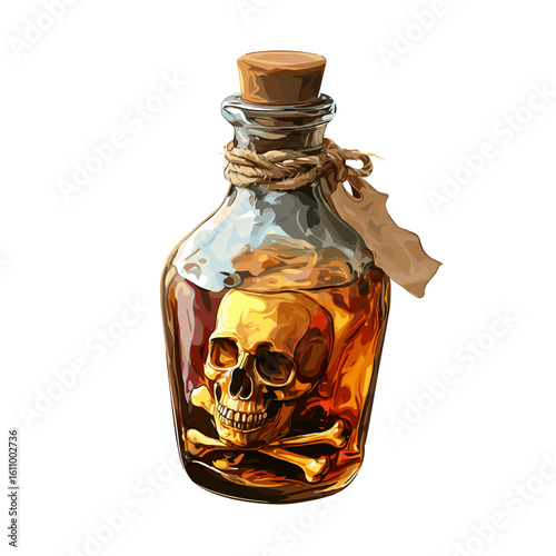 pirate bottle of rum clipart