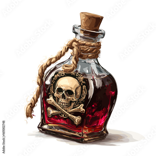 pirate bottle of rum clipart
