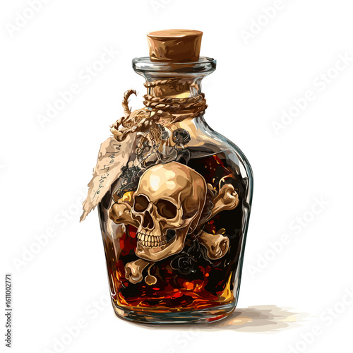 pirate bottle of rum clipart