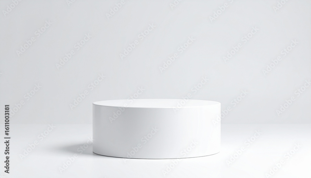 Empty space with a pedestal for exhibition against a white isolated background. Empty space with a pedestal for exhibition against a white isolated background.