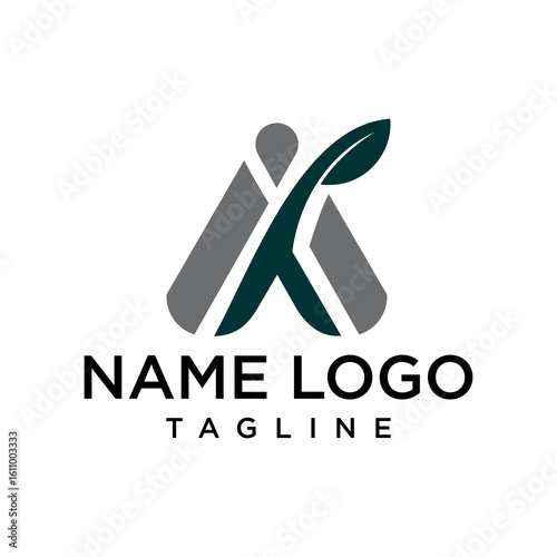 This logo showcases a modern, abstract letter A integrated with a leaf shape on the upper right side. It conveys a fresh, eco-friendly, and innovative identity ideal for organic brands, agriculture st